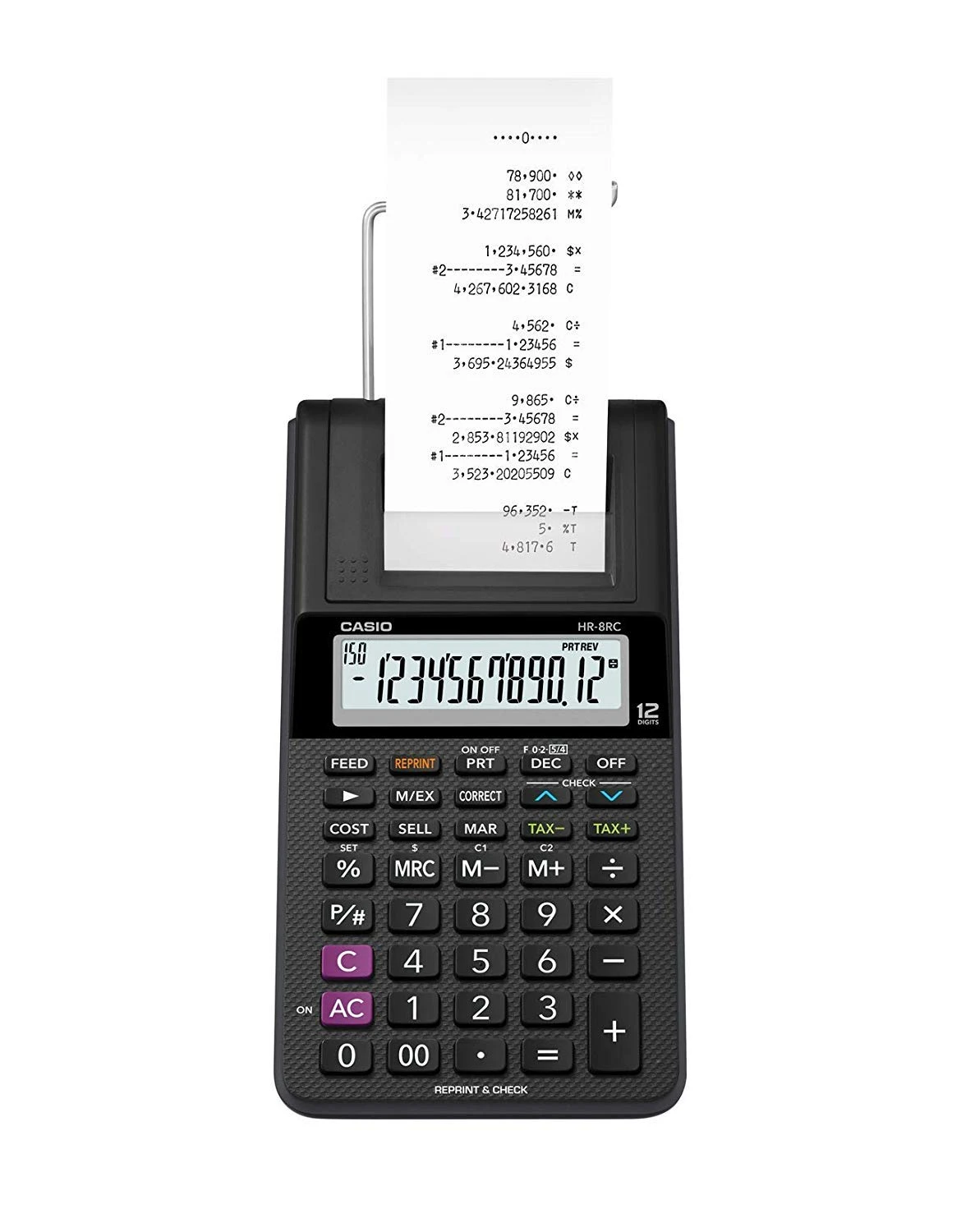 casio HR-8RC-BK printing calculator