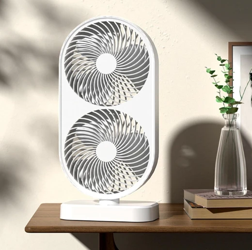 Desktop Fan Double Head Fan, Powerful Electric Table Fan - image 4