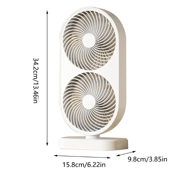 Desktop Fan Double Head Fan, Powerful Electric Table Fan - image 2