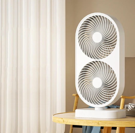 Desktop Fan Double Head Fan, Powerful Electric Table Fan - image 3