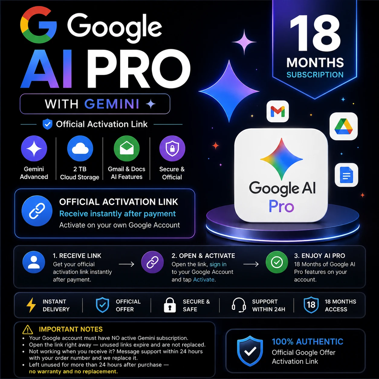 Google AI Pro (Gemini) – 18 Months | Activation Link