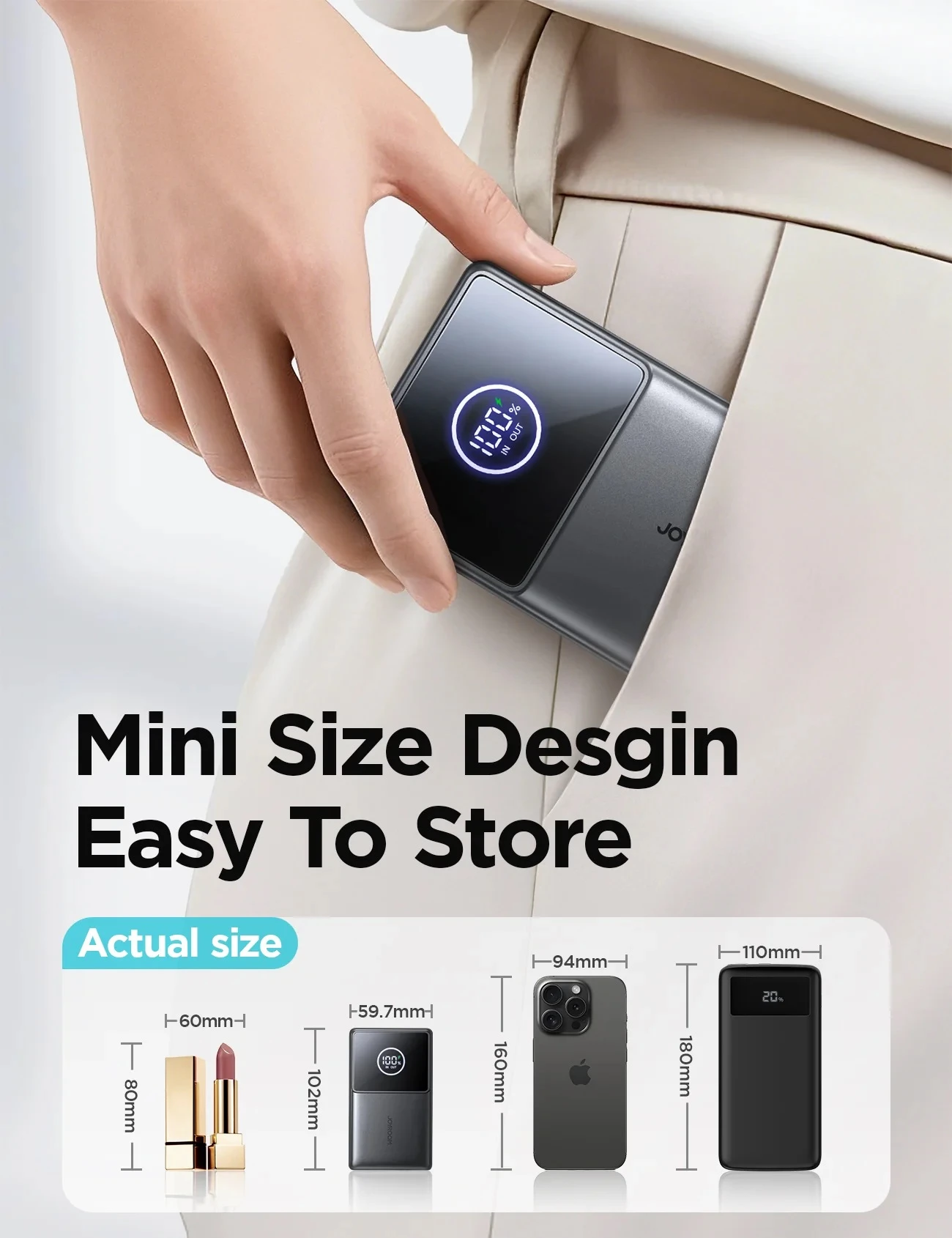 JOYROOM Retractable Mini Power Bank 10000 mAh 22.5W - image 4