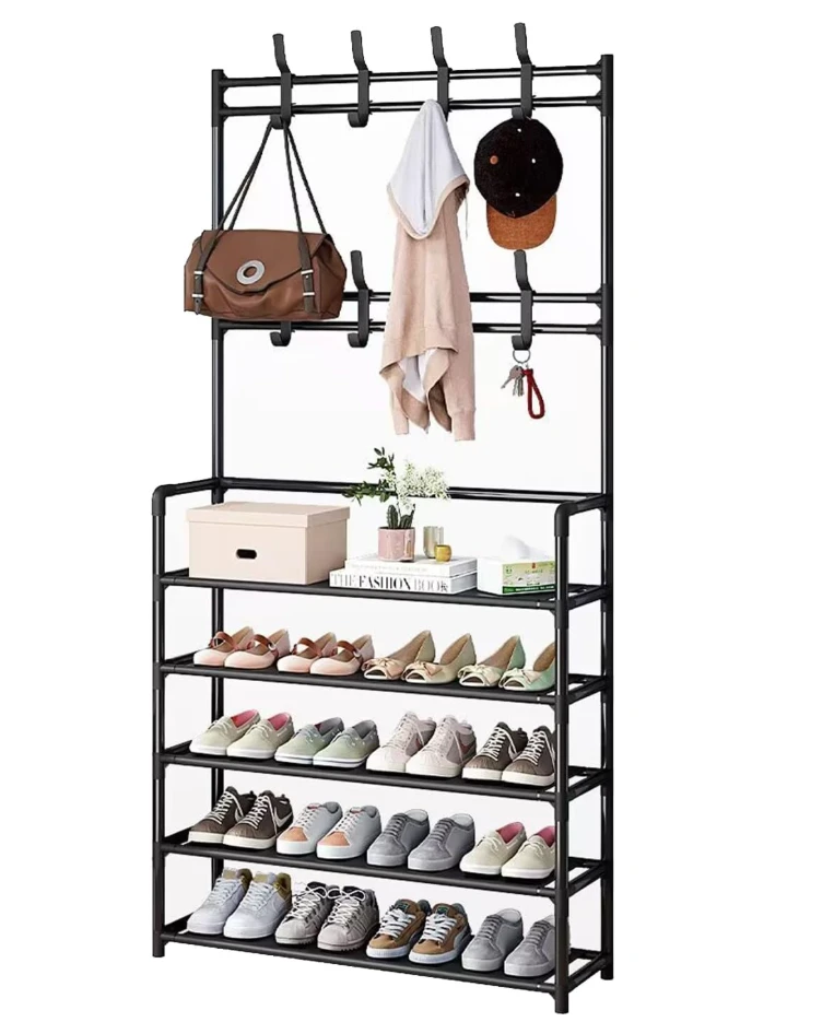 Layer Shoe Rack With Coat Hanger