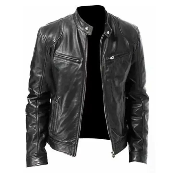 Leather Men's Biker Jacket (Genuine Leather) - image 1