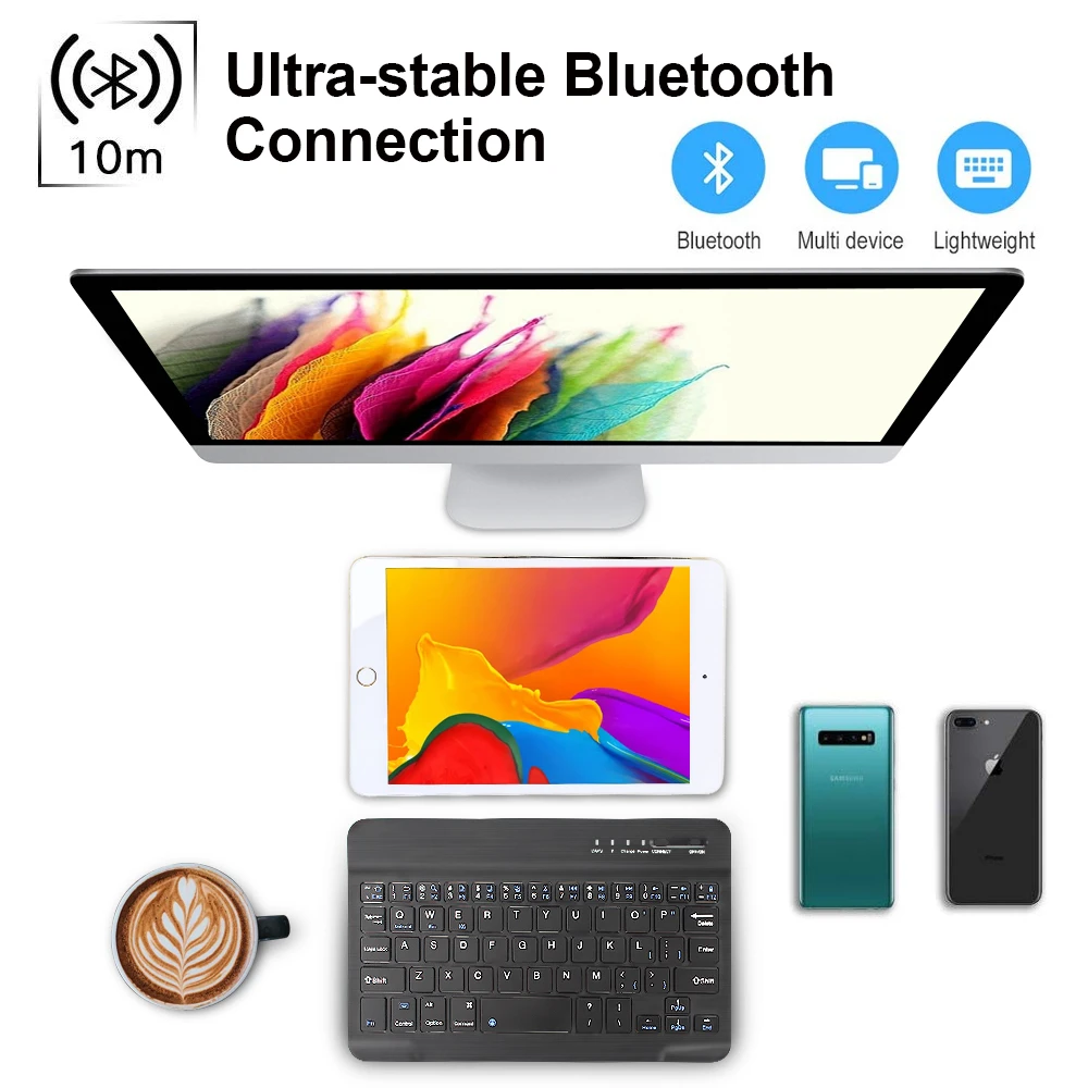 Mini Rechargeable Wireless Bluetooth Keyboard - image 2