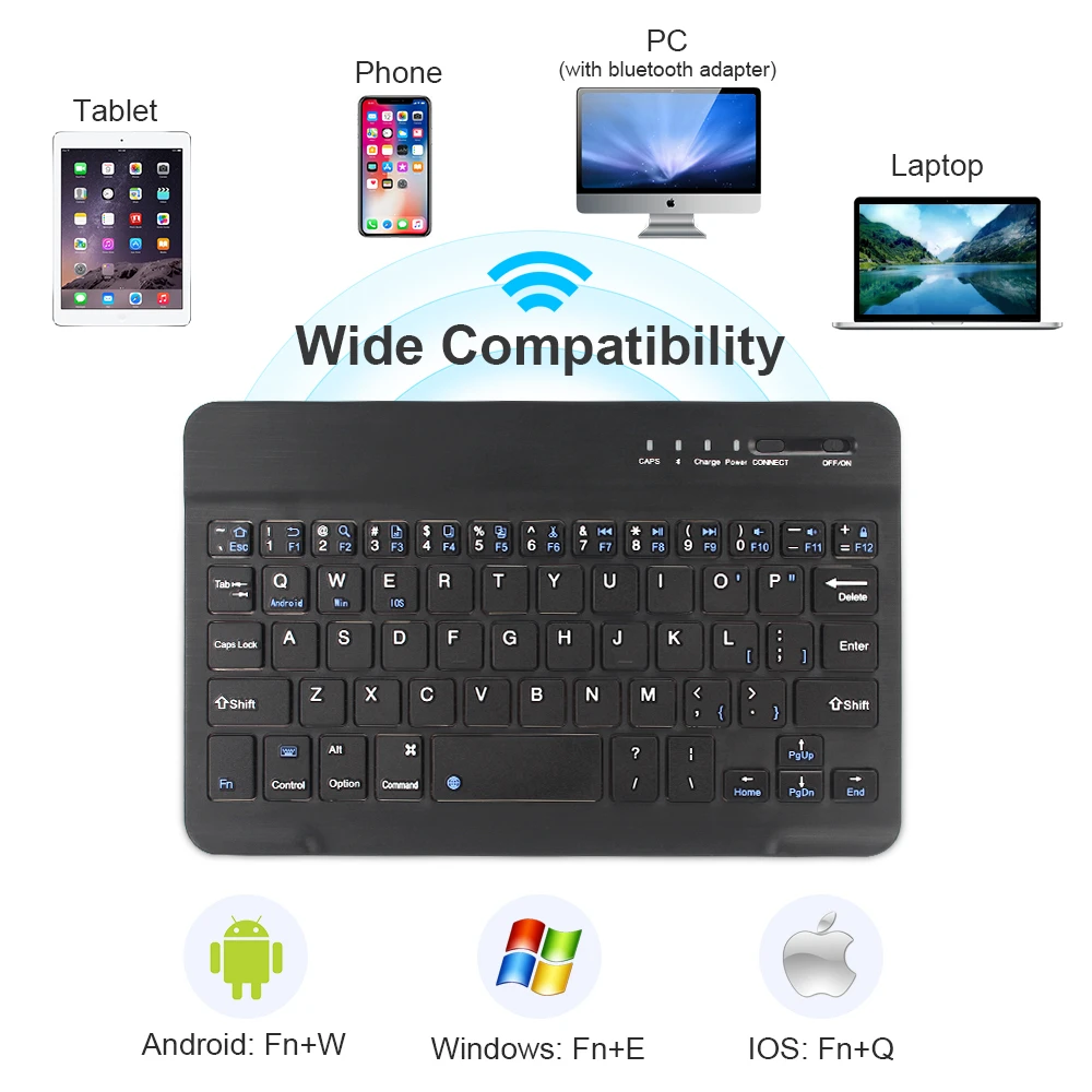 Mini Rechargeable Wireless Bluetooth Keyboard - image 3