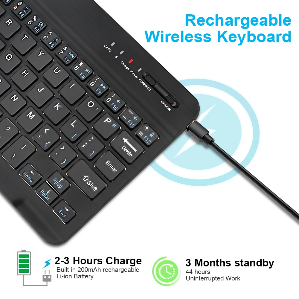 Mini Rechargeable Wireless Bluetooth Keyboard - image 4