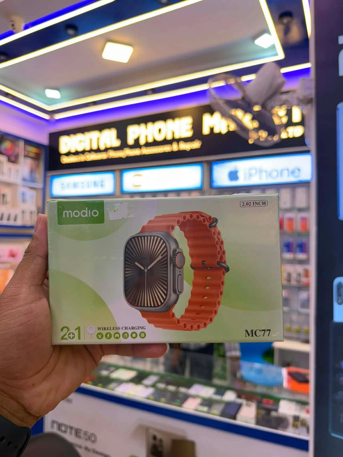 Modio MC77 Smart Watch - 2.02 Display, Wireless Charging - image 3
