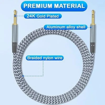 Nylon AUX cable 3.5mm - 1m - image 2