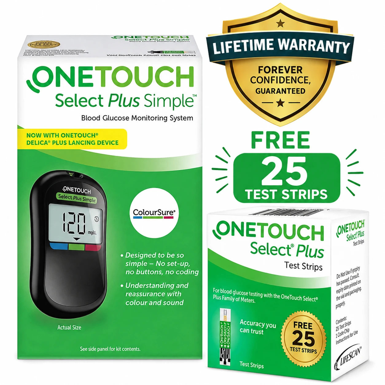 OneTouch Select Plus Simple glucometer machine