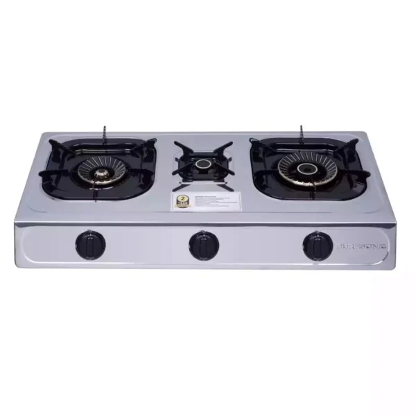 Puresonic 3-Burner Stainless Steel Gas Stove