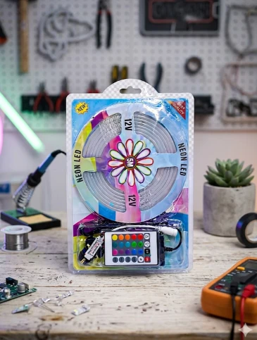 RGB Neon LED Strip: 5M Flexible 12V Light Kit