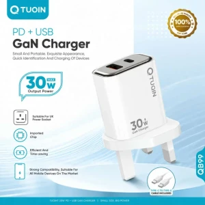TUOIN QB99 30W GaN Fast Charger PD + USB | Type-C
