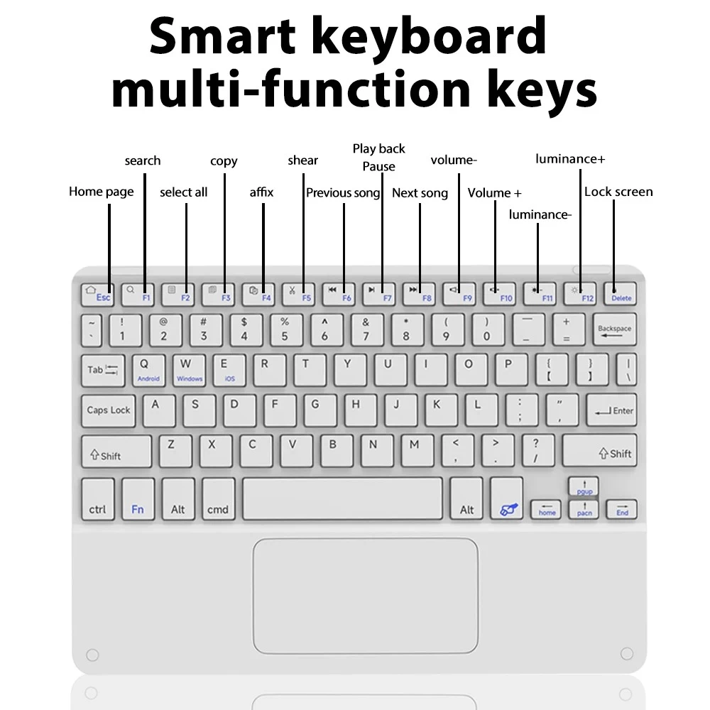Touchpad Wireless Keyboard For iPad, Tab, Laptop, PC - image 5