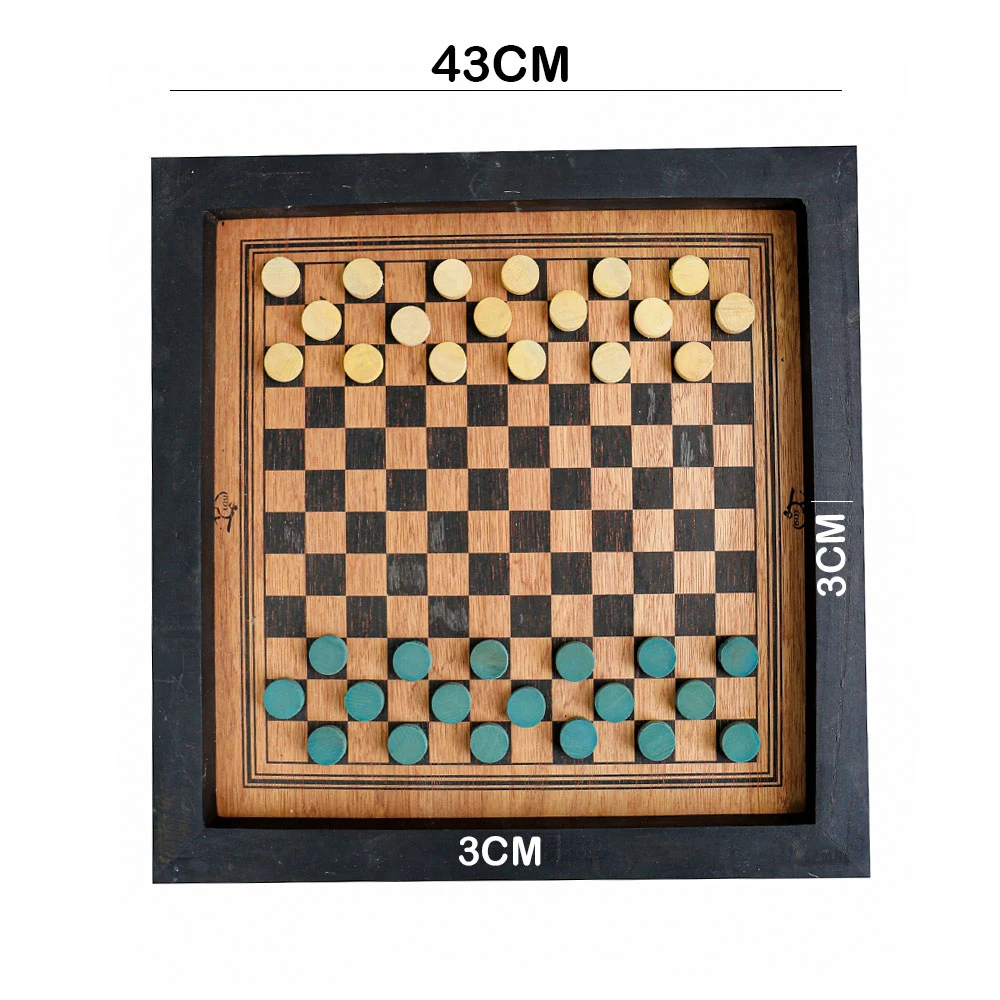 Wooden Checker Daam Board with Coins (Aprox 43 x 43cm) - image 2