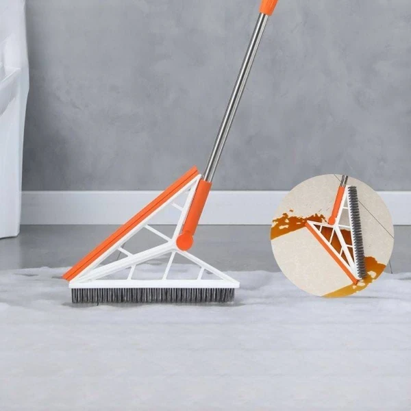 2in1 Silicone Floor Wiper&Brush with Retractable Handle - image 1