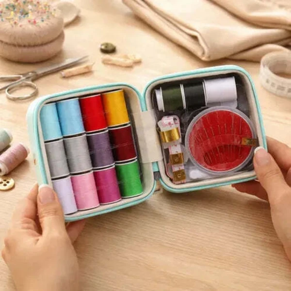 46 PCS Mini Sewing Kit with Leather Case - image 5