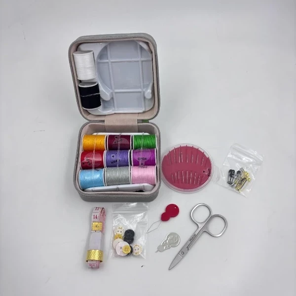 46 PCS Mini Sewing Kit with Leather Case - image 3