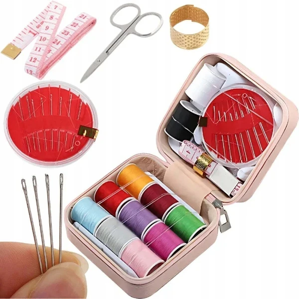 46 PCS Mini Sewing Kit with Leather Case - image 6