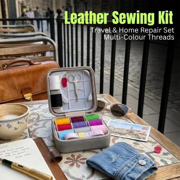 46 PCS Mini Sewing Kit with Leather Case - image 4
