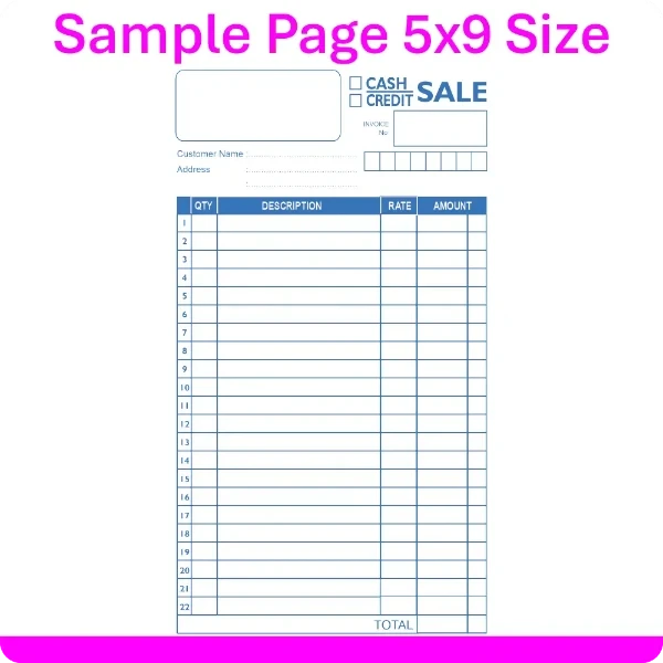5"x9" (50 Page) Cash Sale Bill Book 60 Bank Paper - image 2