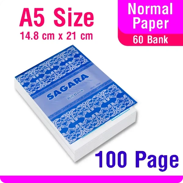 A5 (100 Page) Cash Sale Invoice Bill Book 60 Bank Paper