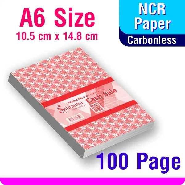 A6-100 Page Cash Sale Invoice Bill Book Carbonless NCR