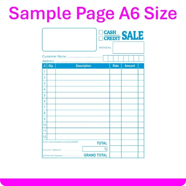 A6-100 Page Cash Sale Invoice Bill Book Carbonless NCR - image 2