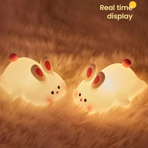 Cute Rabbit shaped 8 Colours Silicone Night Lamp - image 3