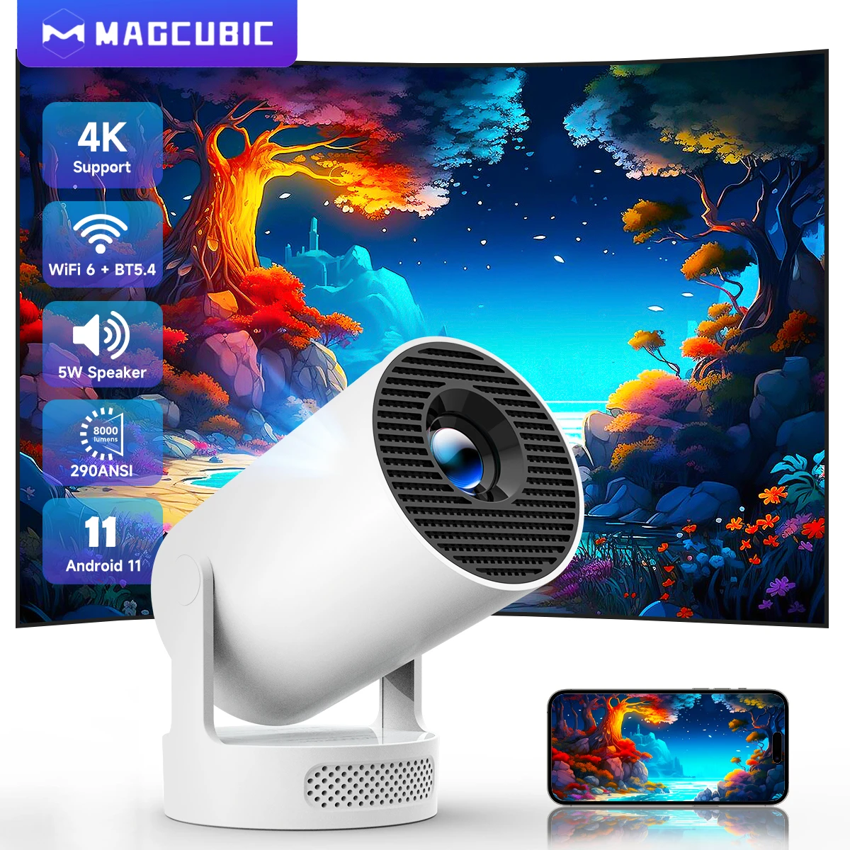 Original Magcubic HY300 Pro Plus Projector 4K Android 14
