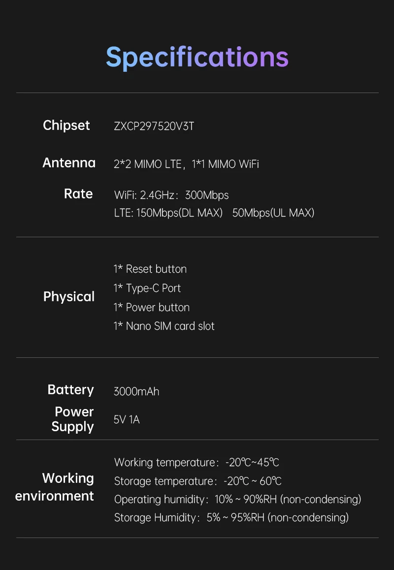 Plery M305 4G LTE WiFi 6 Mobile Router 3000mAh - image 11