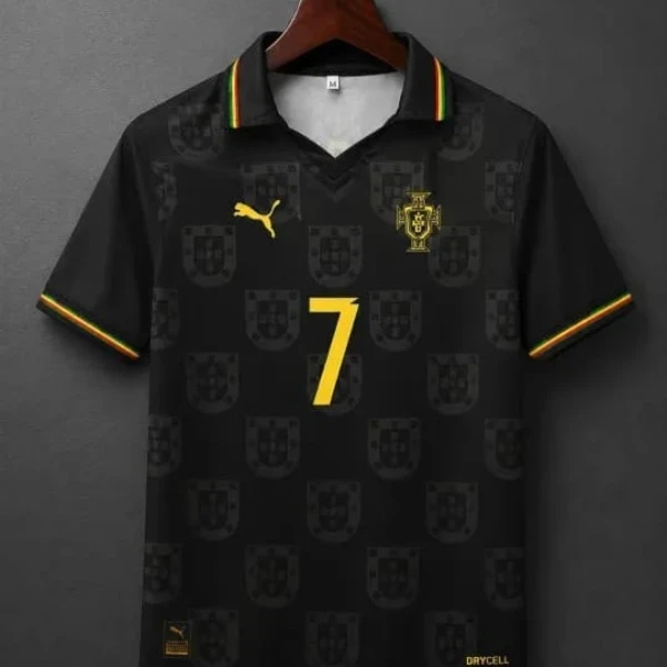 Premium Portugal #7 "Pantera Negra" Kids  Football Kit - image 1