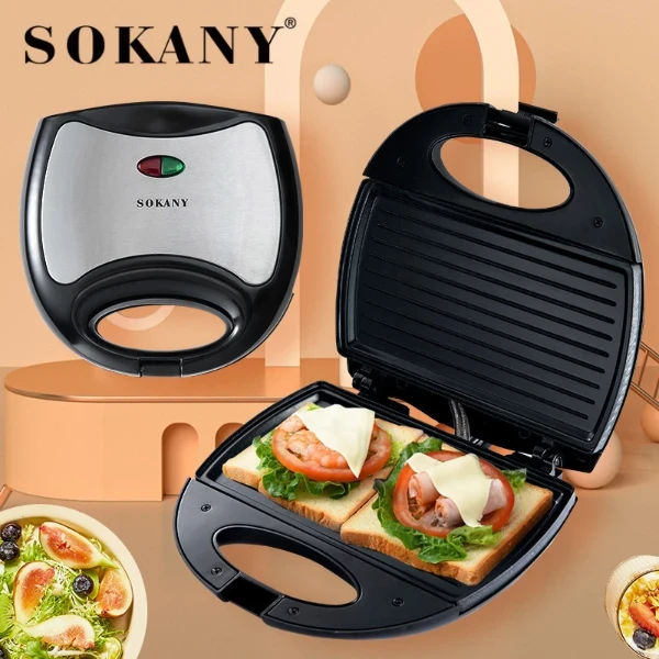 Sokany KJ-102 Sandwich Maker 750W with Thermostat - image 1