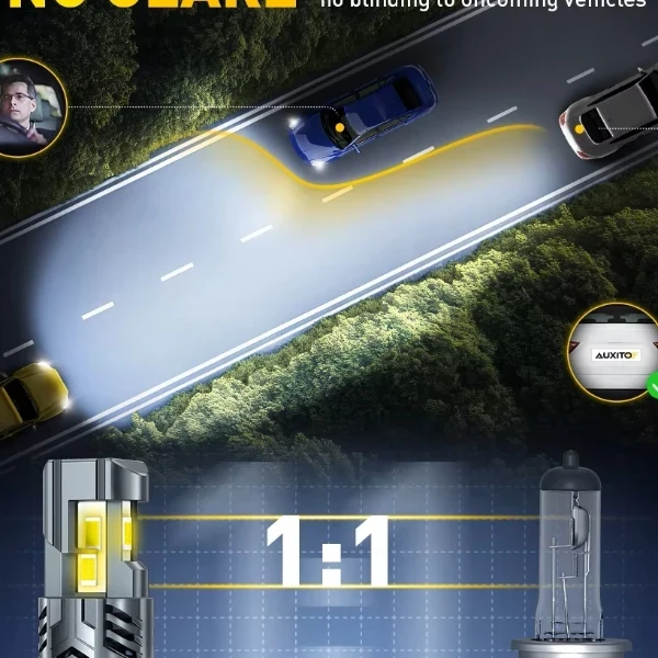 Super Bright AUXITO H4 30000LM 70W LED Headlight Bulbs - image 8
