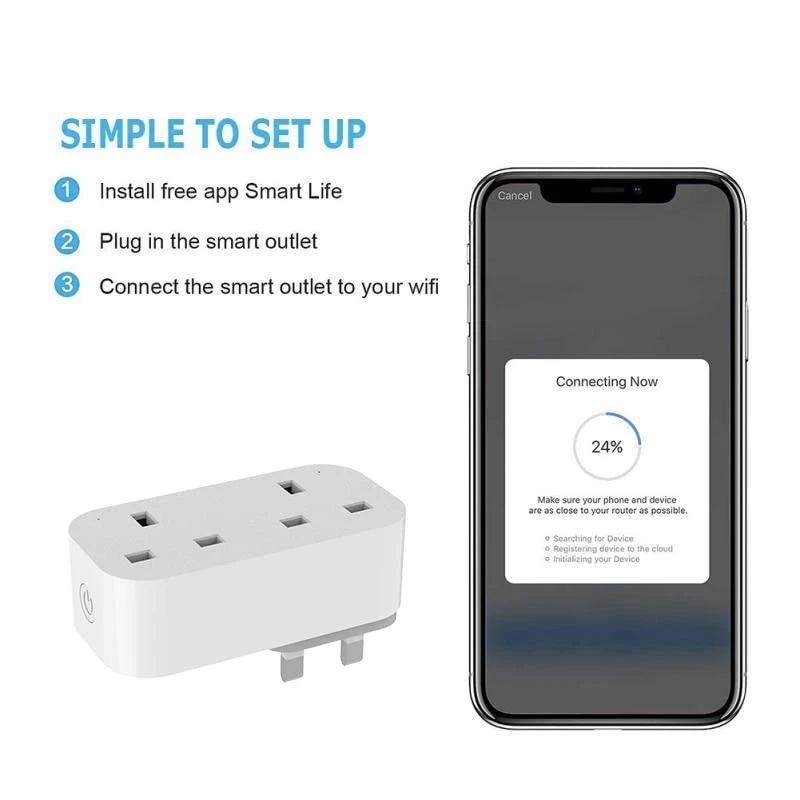 Tuya 13A Dual Smart WiFi Plug Socket Energy Monitor - image 2