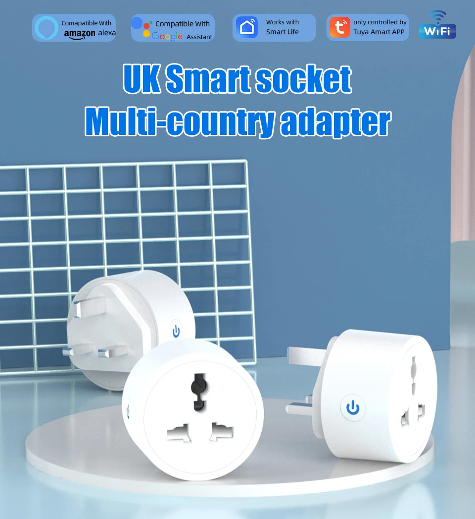 Tuya 20A Universal WiFi Smart Plug with Energy Monitor - image 2