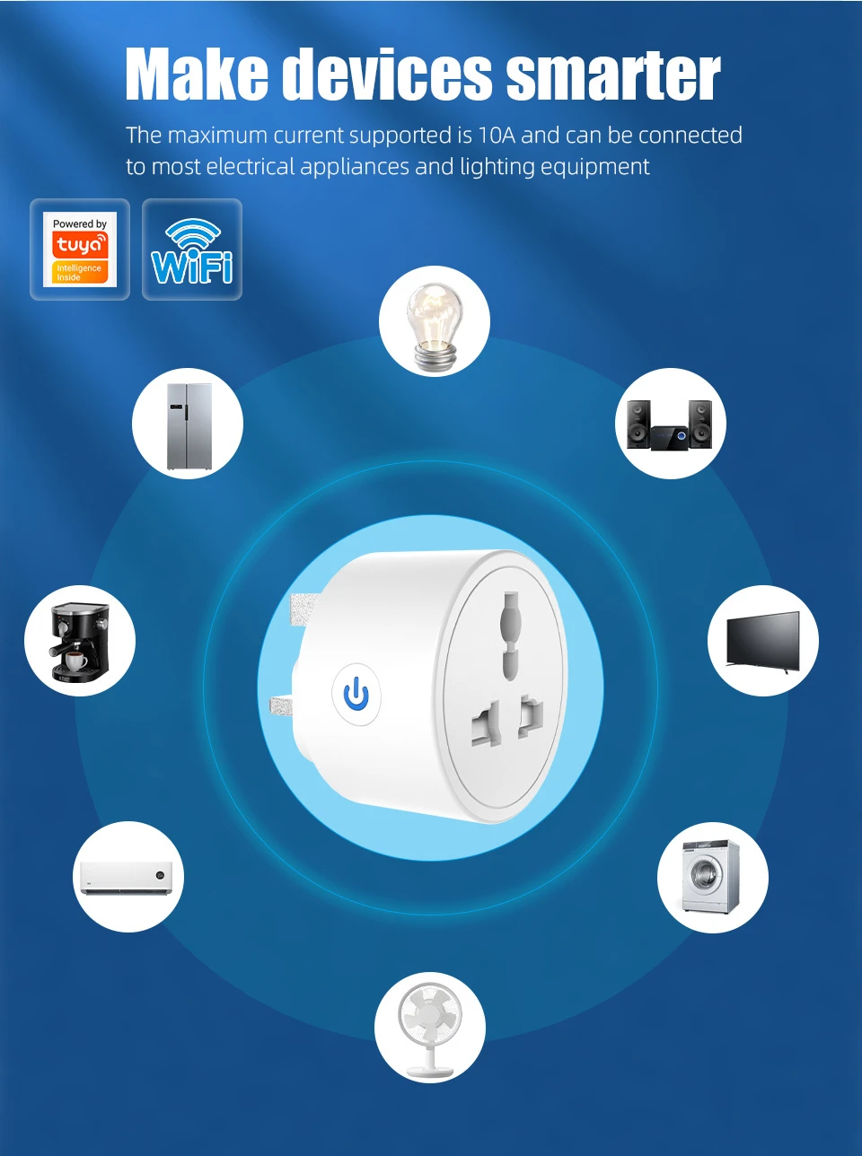 Tuya 20A Universal WiFi Smart Plug with Energy Monitor - image 7