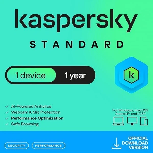 Kaspersky Standard 2026 (1 Year, 1 Device)